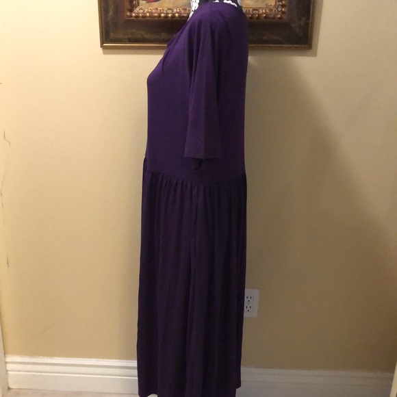 💜Zenana Outfitters plum purple comfy short sleeve t-shirt dress with pockets - Picture 6 of 10